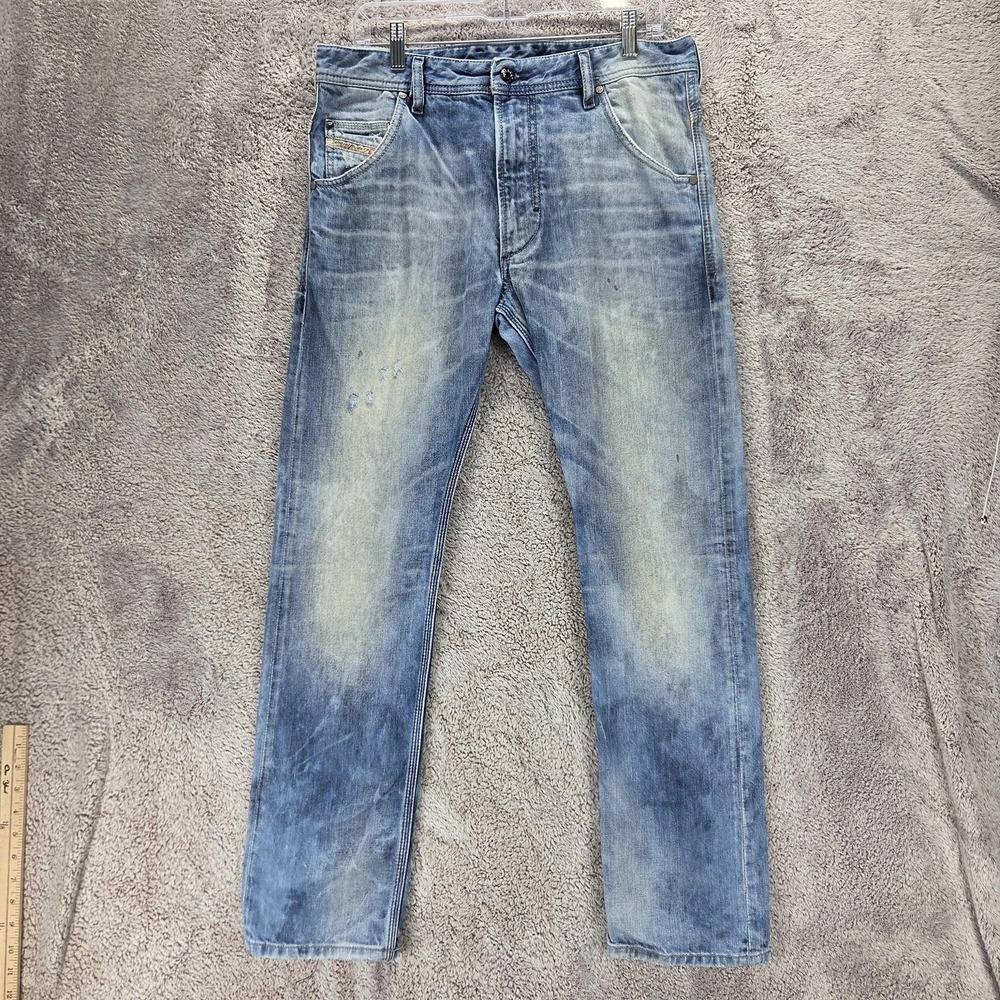 Diesel Jeans Mens 31x30 Blue Krooley Regular Slim Carrot Eyecons Italy 0808Y